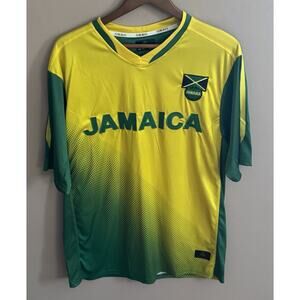 Jamaica National Team Jersey Mens XL Yellow Green Soccer Football Orro Dry Fit